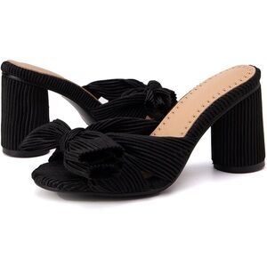 Penny Black Pleated Bow Heel
